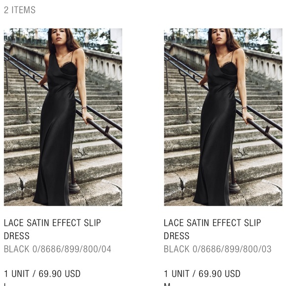 New with Tags, Black Zara slip dress - Picture 1 of 2